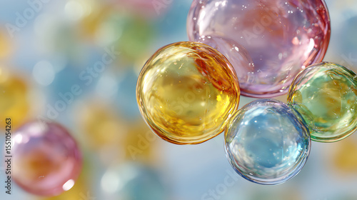 Wallpaper Mural Colorful bubbles floating gently in a serene background, creating an enchanting and whimsical atmosphere. Torontodigital.ca