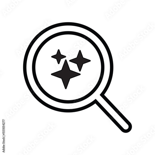 AI search and research simple outline icon. Generate symbol. Artificial intelligence technology and Machine learning concept. Icon element for application and web. Vector