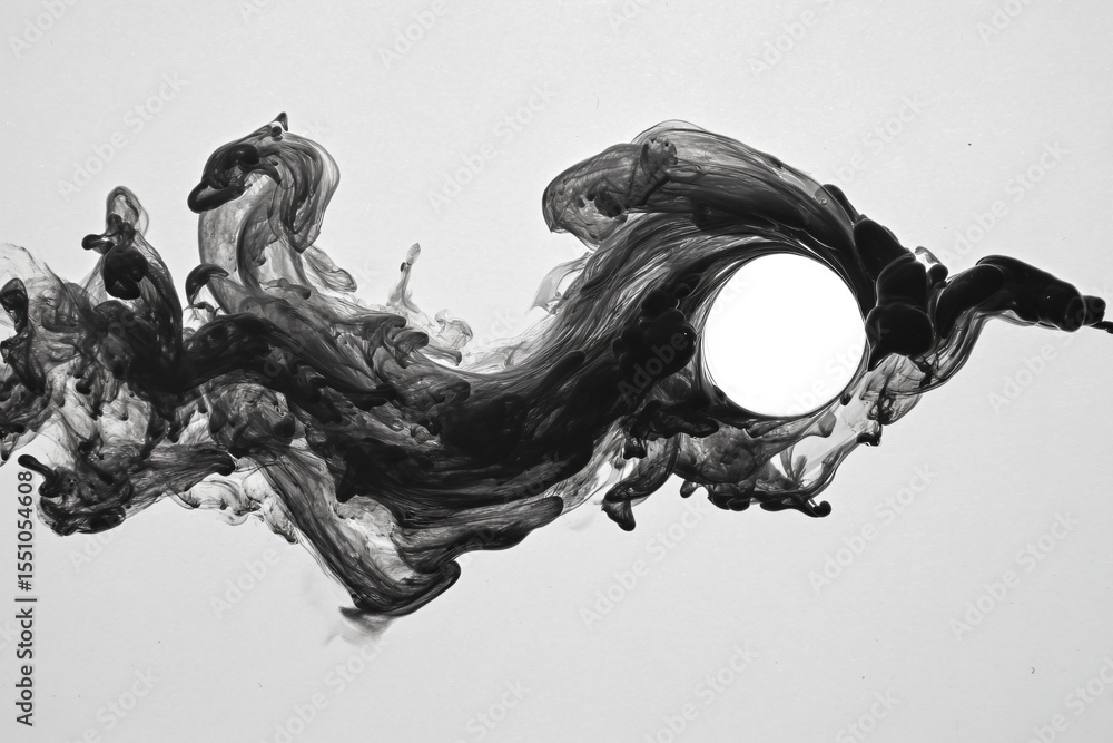 Fototapeta premium a black and white photo of a circular object