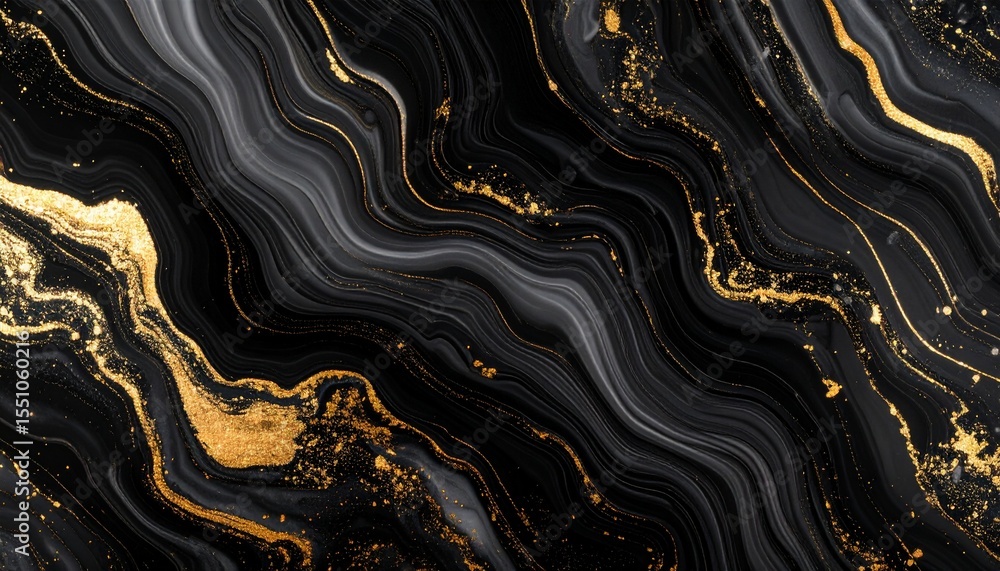 Obraz premium Abstract golden background with flowing liquid waves, a metallic gold artistic design