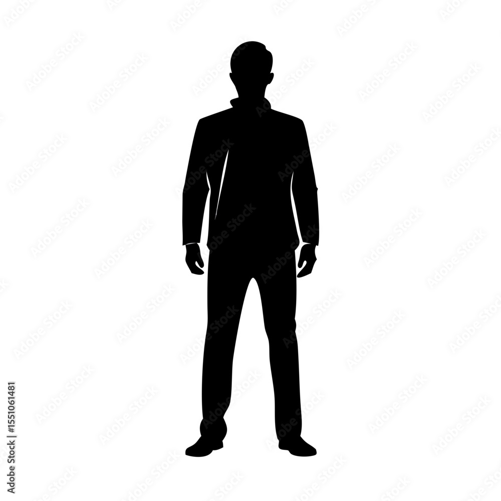 Obraz premium Male Silhouette Standing Upright – Bold and Minimal Human Form Design Illustration