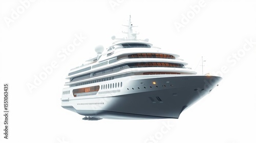 Wallpaper Mural Luxury Yacht Isolated on White Background. Torontodigital.ca