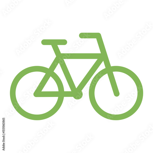 Green Bicycle Icon Representing Eco-Friendly Travel, Clean Transport, and Healthy Urban Lifestyle