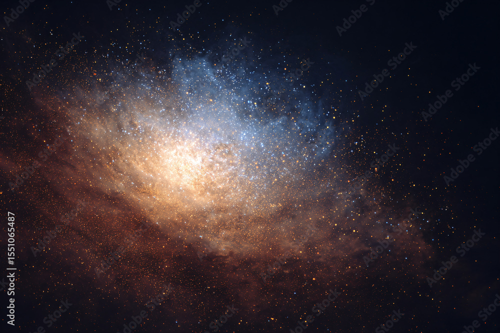 Fototapeta premium a galaxy with a bright blue center and a star filled sky