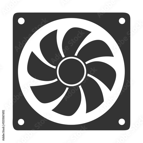 fan silhouette icon vector with white background.
