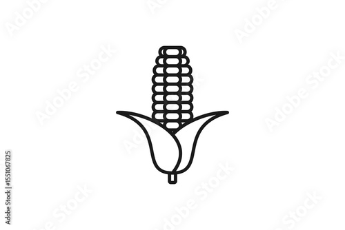 corn icon line vector design