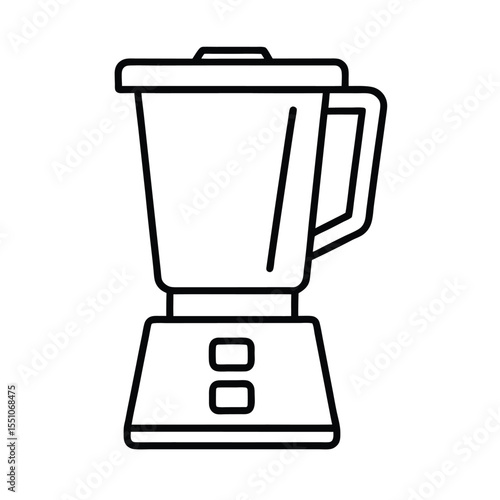 Electronic mixer blender line art vector icon on white background