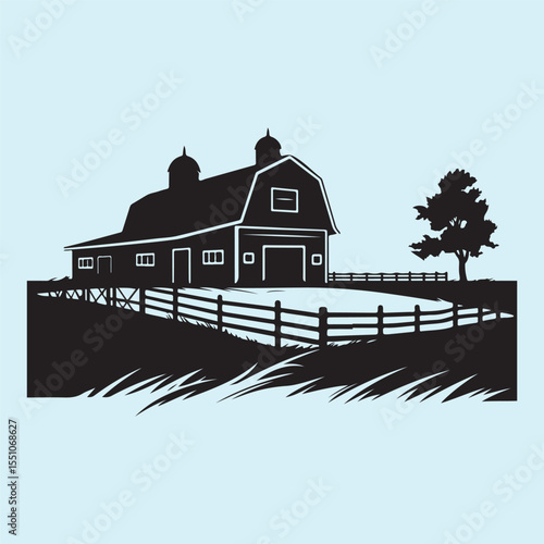 farm house silhouette