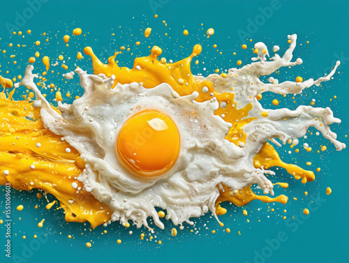 A fun scene of an egg splat...