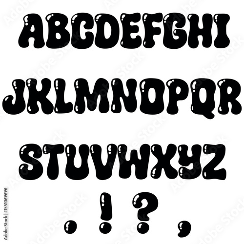 Font alphabet, vector, letters, numbers, punctuation marks,