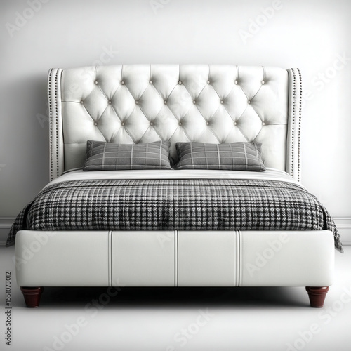 white bed isolated