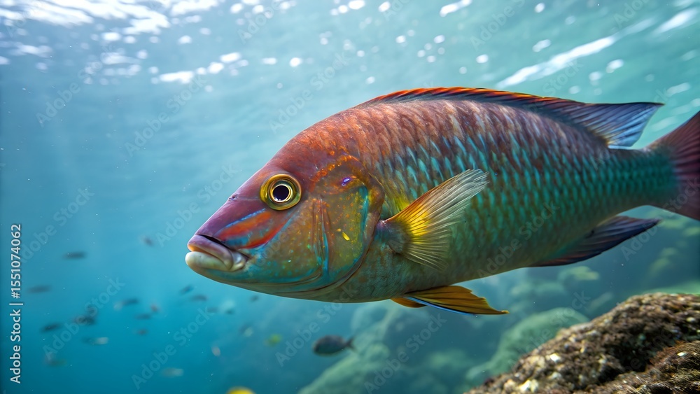 Naklejka premium fish, sea, underwater, animal, water, aquarium, ocean, nature, fishing, tropical, isolated, reef, blue, marine, coral, diving, aquatic, red, wildlife, white, swimming, grouper, colorful