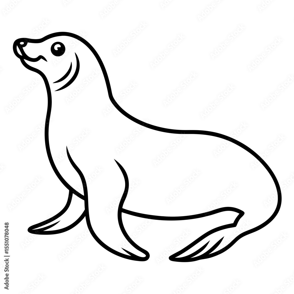 Obraz premium Sea Lion Silhouette Line