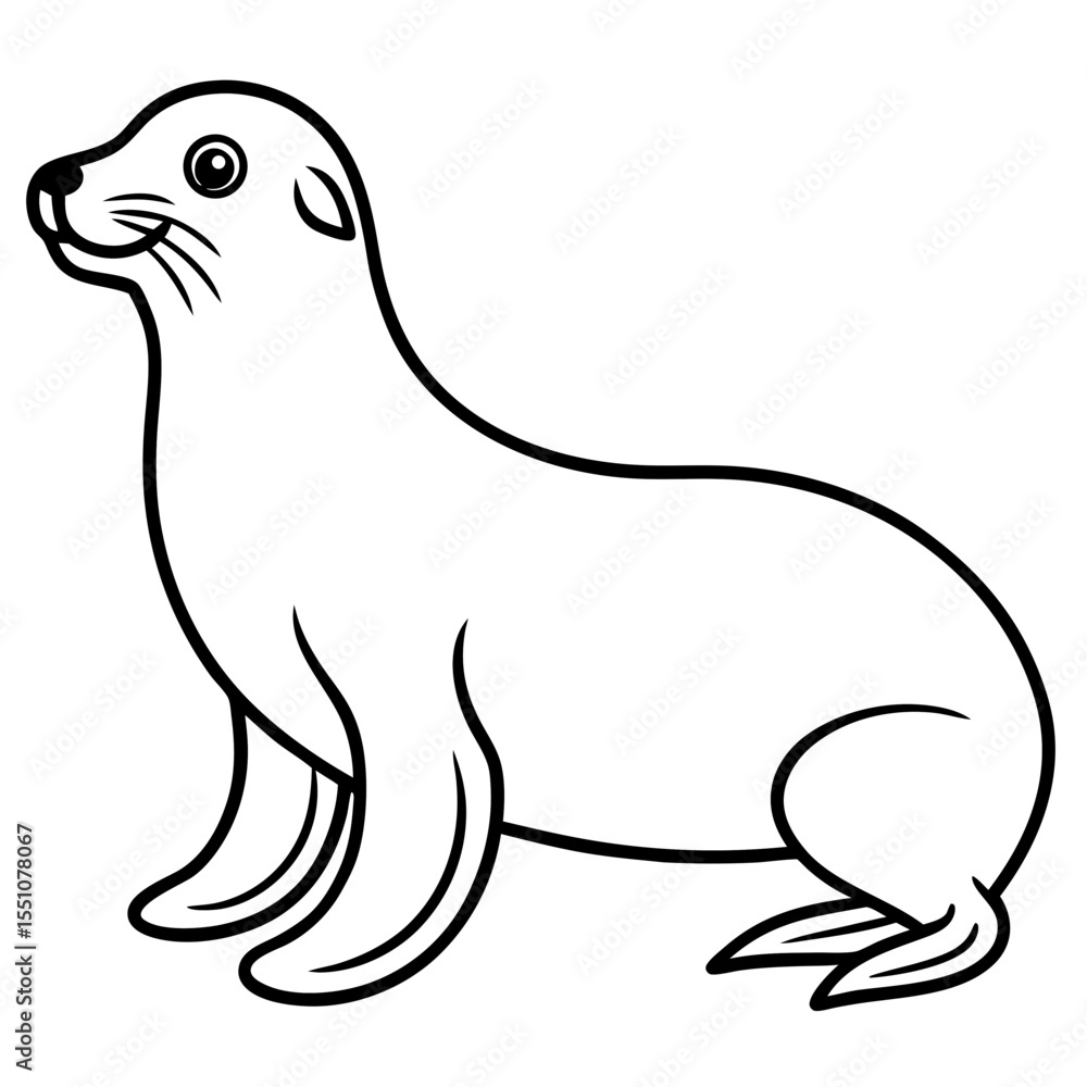 Sea Lion Silhouette Line Sea Lion Silhouette Line