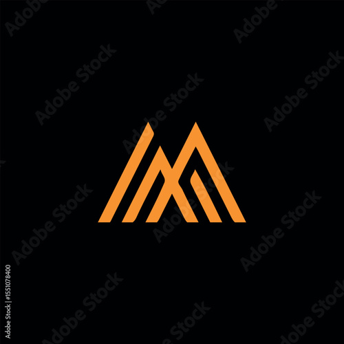 letter m text logo design vector