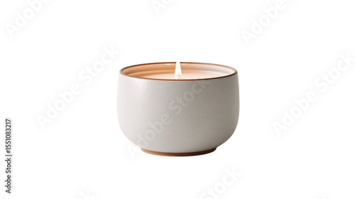 A ergonomic scented soy candle, white background --ar 16:9