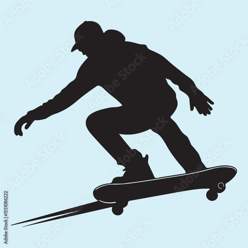 silhouette of snowboarder jumping