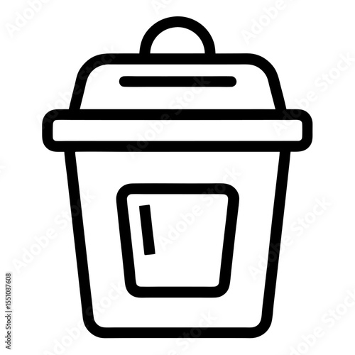Compost bin outline icon on white background