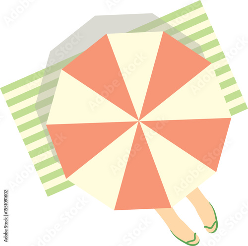 휴가 해변 파라솔 일러스트 Holiday Beach Parasol Illustration