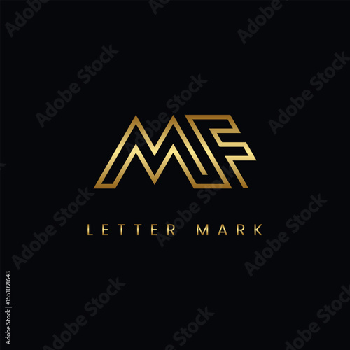Luxury M and F Monogram Logo Design – Golden Gradient Lettermark, Premium Branding Icon.
