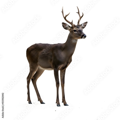 Spotted deer isolated on a white background, including a clipping path