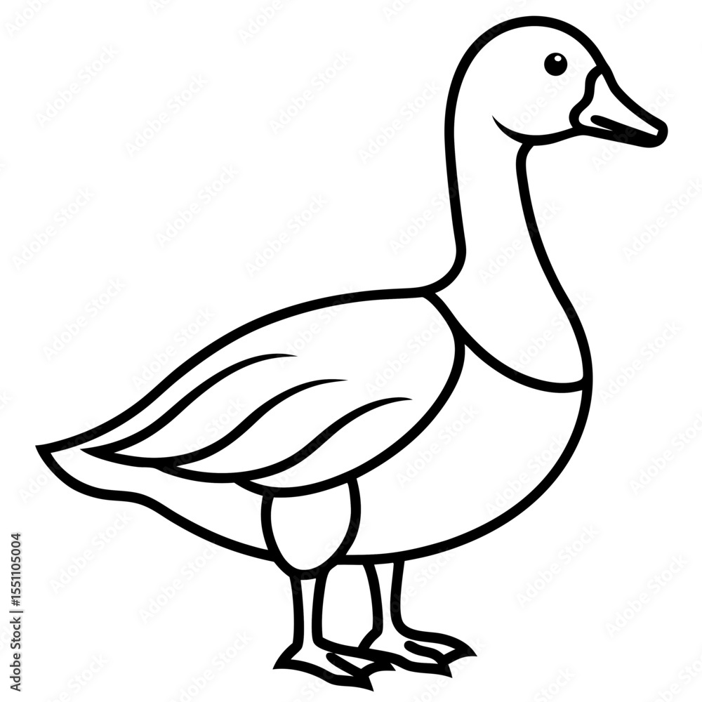 Obraz premium Snow Goose White Line Art