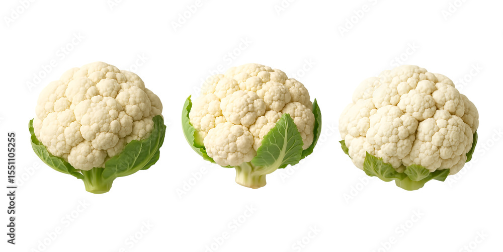 Fototapeta premium Fresh Cauliflower, with a transparent background and isolated.