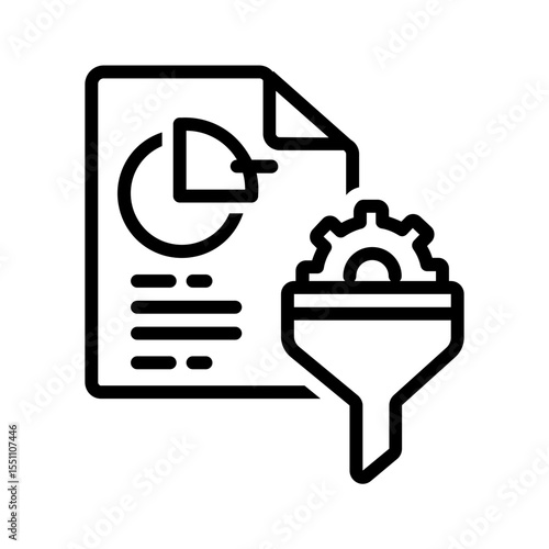 Vector black line icon for Funnel