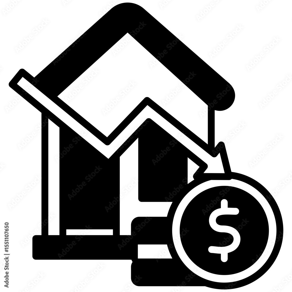 Asset Risk glyph, mini illustration icon. use for modern concept, print, UI, UX kit, web and app development. Vector related to risk management, business, finance. Asset Risk glyph, mini illustration icon. use for modern concept, print, UI, UX kit, web and app development. Vector related to risk management, business, finance.