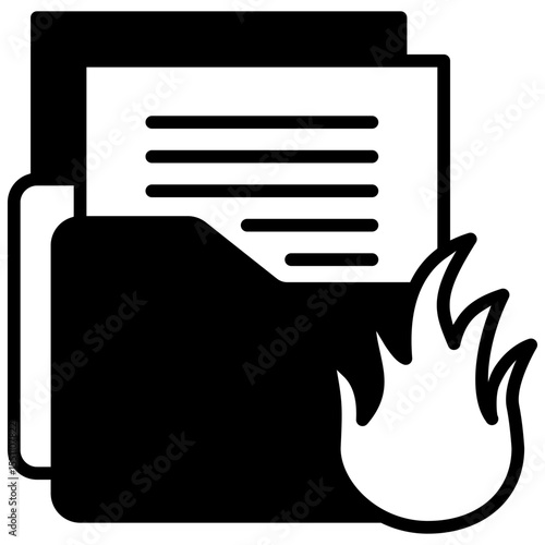 Data Loss glyph, mini illustration icon. use for modern concept, print, UI, UX kit, web and app development. Vector related to risk management, business, finance.
