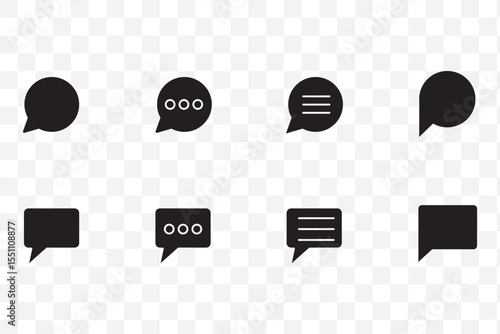 Chat bubble set outline vector isolated on white background. Chat icon.Line chat icons for flat design. Talk baloon icons. Chat speech bubble.