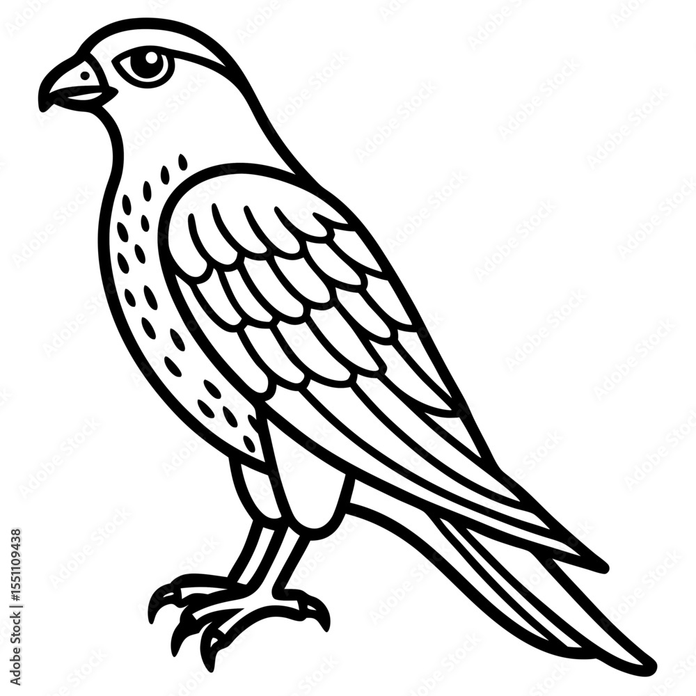 Fototapeta premium Sparrowhawk White Ink Design