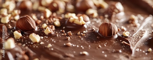Close-up of a chocolate treat with hazelnuts