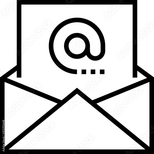 Email Icon - Black Mail Envelope Vector Symbol
