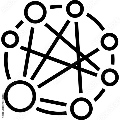 Network Icon - Black Connection Web Vector Symbol