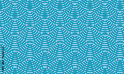 Seamless geometric pattern with wave line. Endless background with intertwined curves. Waves, twirl vector illustration.