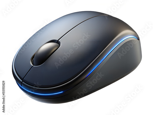 black wireless computer mouse with backlight