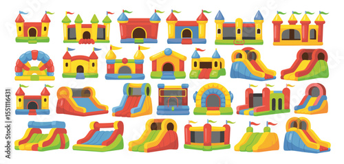 Collection of Colorful Inflatable Castle and Slide Designs