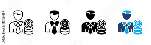 Investor icon sheet multiple style collection