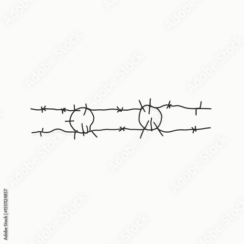Simple yet Powerful Depiction of a Barbed Wire Fence