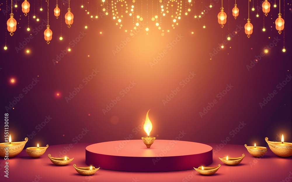 Diwali sale banner template with podium and diwali elements. High quality Diwali sale banner template with podium and diwali elements. High quality