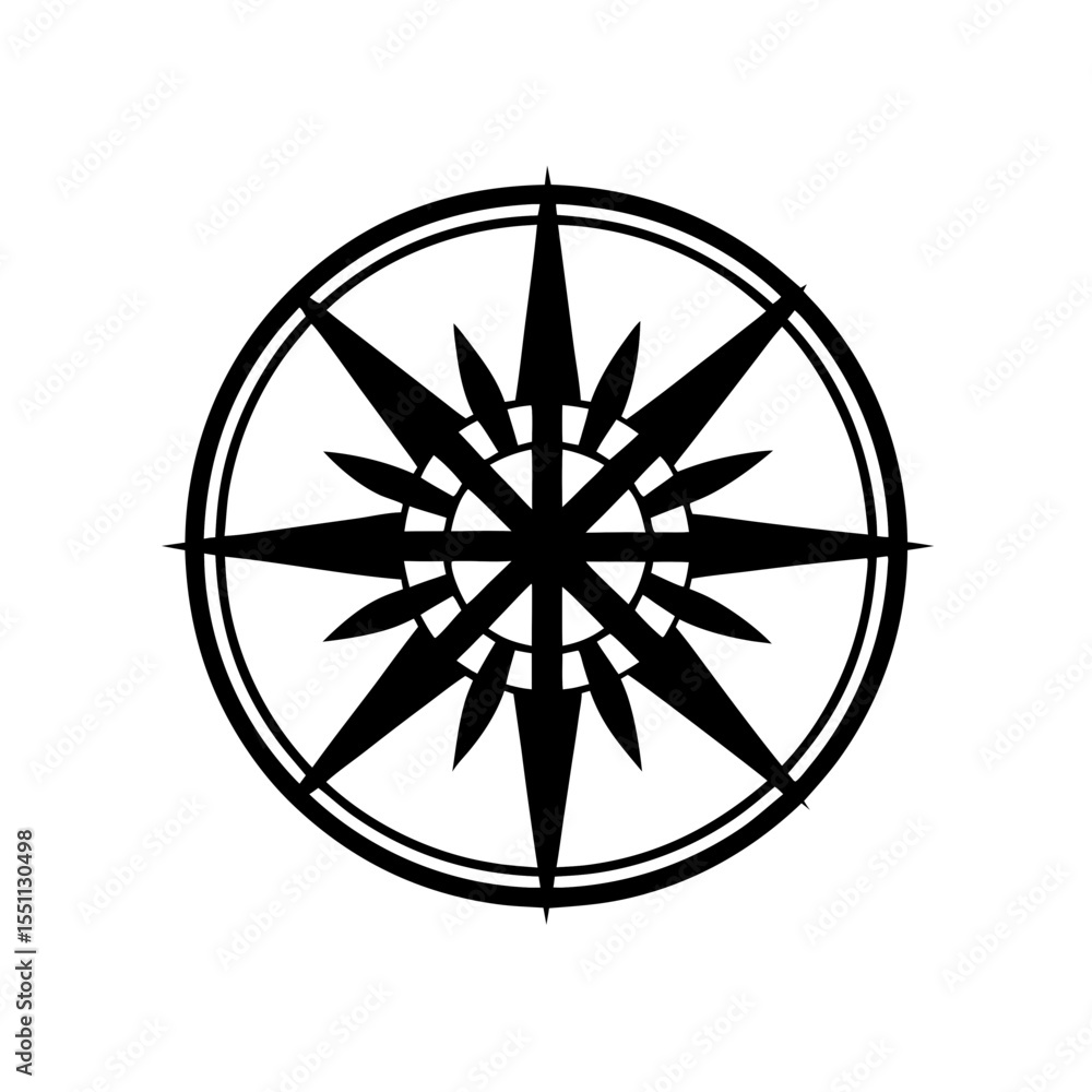 compass vector silhouette compass vector silhouette