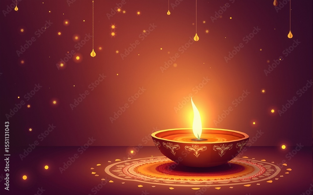 Diwali festival poster. DIwali holiday shiny background with diya lamp and rangoli. Vector illustration. High quality Diwali festival poster. DIwali holiday shiny background with diya lamp and rangoli. Vector illustration. High quality
