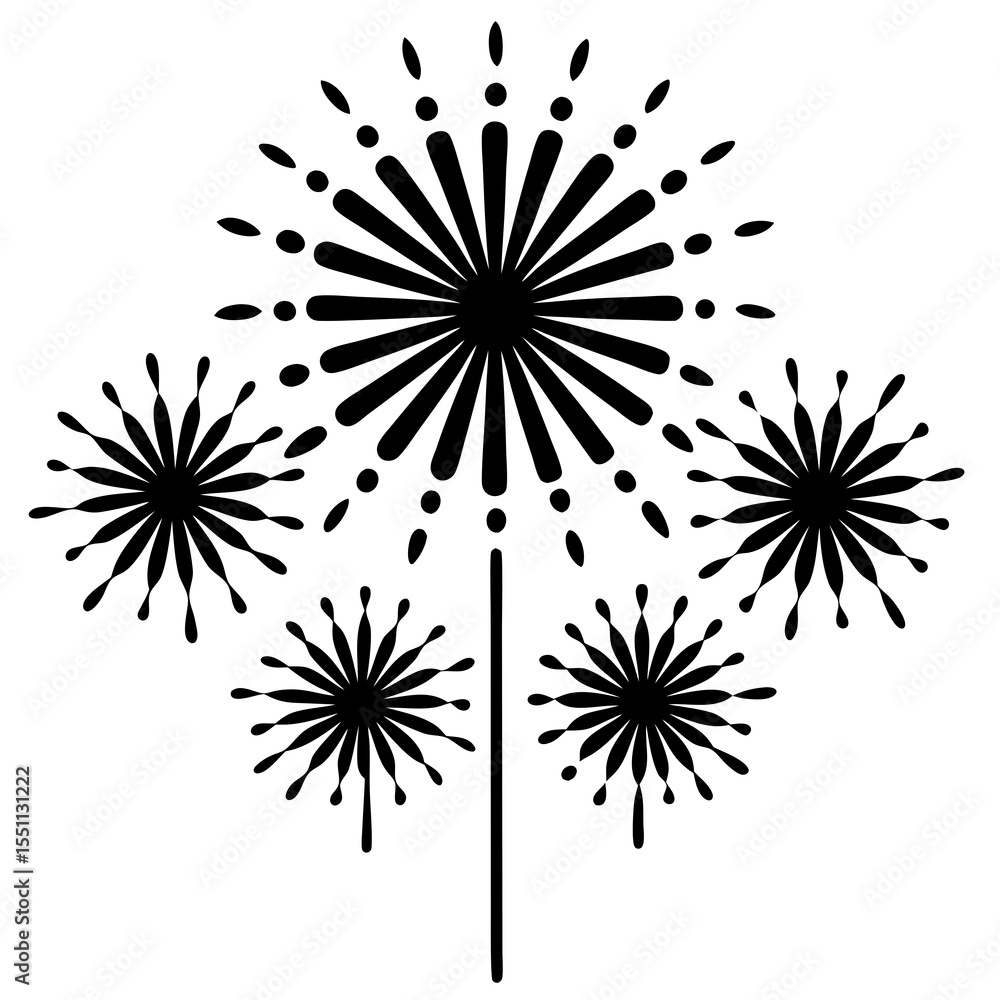 Obraz premium fireworks vector silhouette 