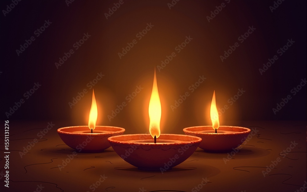 illustation of Diwali festival of lights tradition Diya oil lamps against dark background. High quality illustation of Diwali festival of lights tradition Diya oil lamps against dark background. High quality