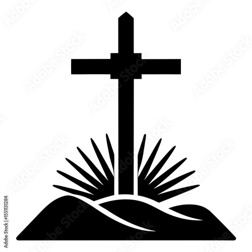 resurrection cross vector silhouette 