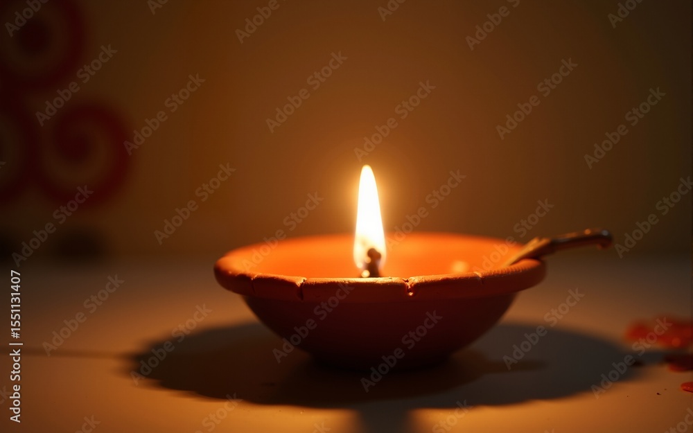 Indian Festival Diwali , Beautiful Clay Oil Lamp for for diwali celebration. High quality