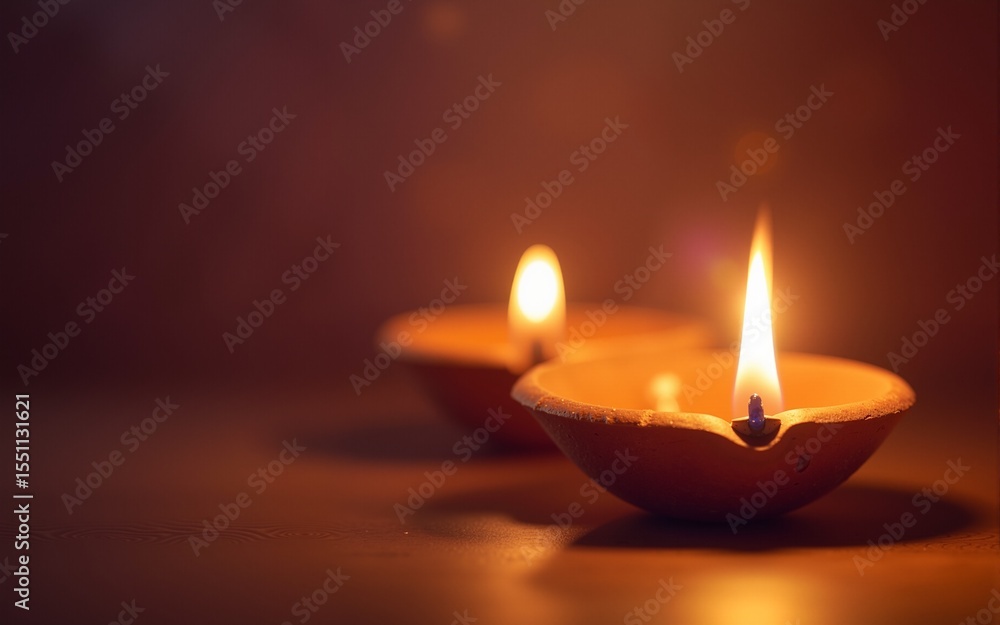 Happy diwali - clay diya lamps lit during diwali hindu, concept of Celebration and Illumination, created with Generative AI technology. High quality Happy diwali - clay diya lamps lit during diwali hindu, concept of Celebration and Illumination, created with Generative AI technology. High quality
