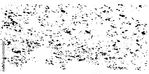 Distress urban overlay spotted concrete grain surface grainy noise rust wall grunge black splatter and white background. damaged chalk crack rough ink wall texture.	