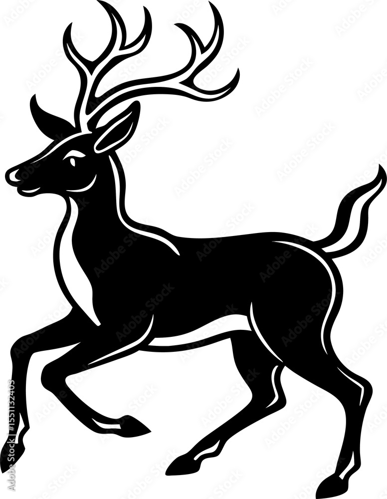 Obraz premium deer silhouette vector